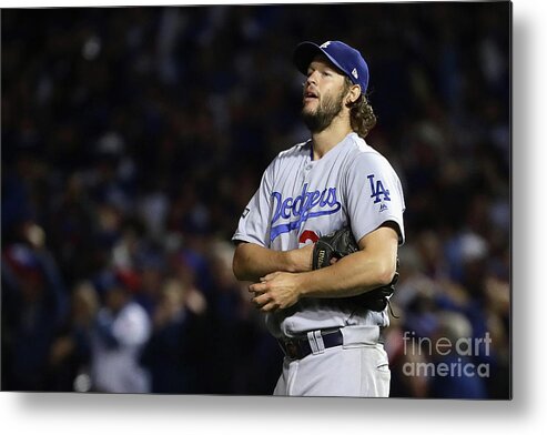 Three Quarter Length Metal Print featuring the photograph Clayton Kershaw and Anthony Rizzo by Jonathan Daniel