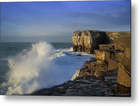 Cliffs Metal Print featuring the photograph Cliffs at Potland, Dorset by Alan Ackroyd