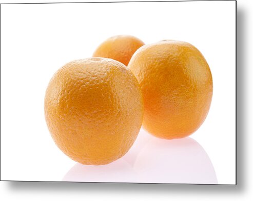 White Background Metal Print featuring the photograph Close-up of oranges by IndiaPix/IndiaPicture