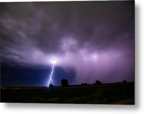 Nebraskasc Metal Print featuring the photograph Cloud to Ground Lightning 046 by Dale Kaminski