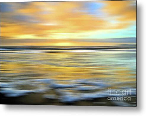 Clouds Metal Print featuring the photograph Clouds Beach and Waves by Vivian Krug Cotton