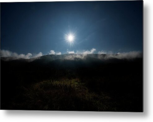 Clouds Metal Print featuring the photograph Clouds on top of mountain by Dan Friend