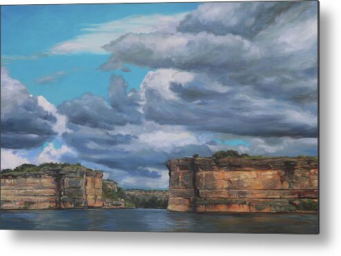 Hell's Gate Metal Print featuring the painting Clouds Over Hell's Gate by Emily Olson