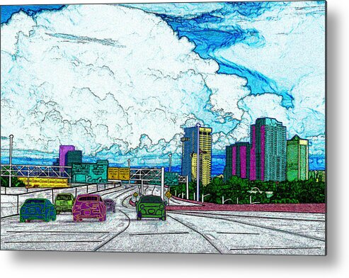 Clouds Metal Print featuring the digital art Clouds Over Jacksonville by Rod Whyte