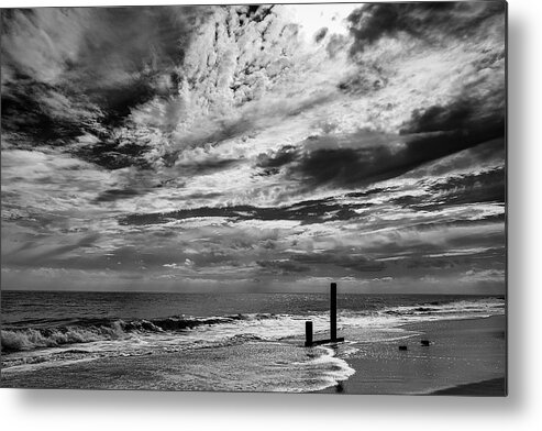 Waves Metal Print featuring the photograph Clouds Over the Beach at Cape May by Stuart Litoff