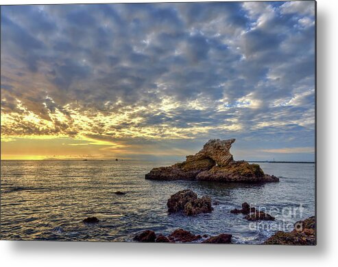 Arch Metal Print featuring the photograph Cloudy Skies At Arch Rock by Eddie Yerkish