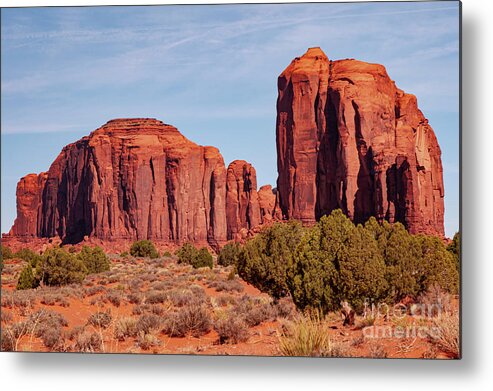 Monument Valley Metal Print featuring the photograph Cly and Elephant Buttes by Bob Phillips