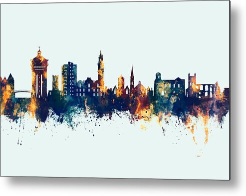 Colchester Metal Print featuring the digital art Colchester England Skyline #27 by Michael Tompsett