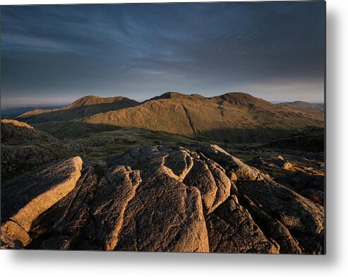 Adventure Metal Print featuring the photograph Cold Pike and Wetherlam at sunset by Anita Nicholson