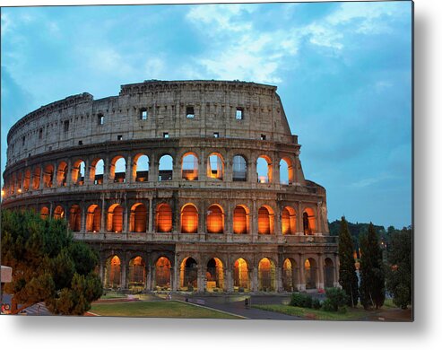 Coliseum Metal Print featuring the photograph Coliseum After Sunset by Matthew DeGrushe