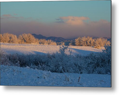Colorado Metal Print featuring the photograph Colorado Sunrise with Foothills by Cascade Colors