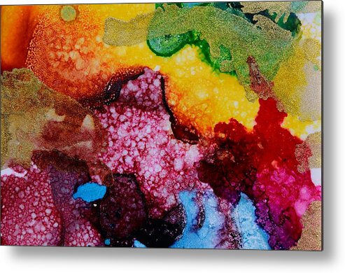 Color Burst Metal Print featuring the mixed media Colorburst 2 - abstract painting by Marianna Mills