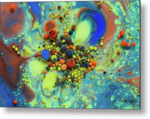 Rainbow Metal Print featuring the photograph Colorful artistic abstract background painting by Michalakis Ppalis