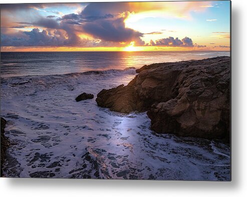 Beach Metal Print featuring the photograph Colorful Coastal Sunset After the Storm by Matthew DeGrushe