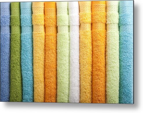 Heap Metal Print featuring the photograph Colorful towels by Baytunc