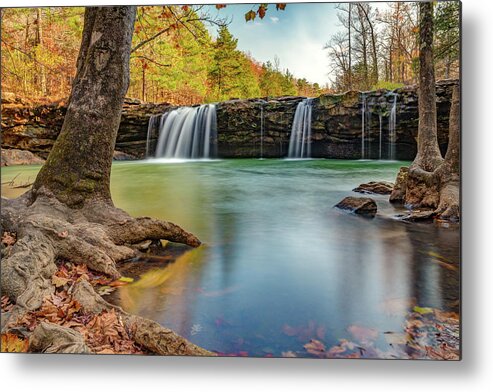 Falling Water Falls Metal Print featuring the photograph Colorful Waters At Falling Water Falls - Arkansas Ozarks by Gregory Ballos
