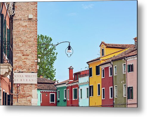 Burano Metal Print featuring the photograph Colors of Burano Italy No. 8 by Melanie Alexandra Price