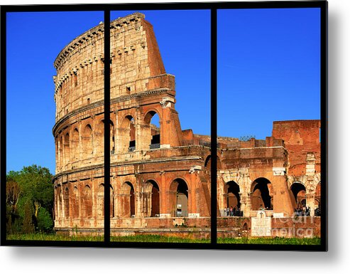 Coliseum Metal Print featuring the photograph Colosseum Colors Triptych by Stefano Senise