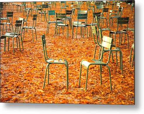 Paris Metal Print featuring the photograph Two Chairs by Claude Taylor