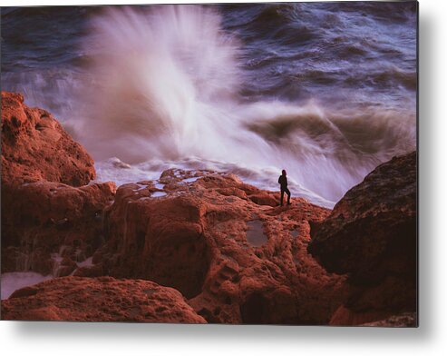 Seascape Metal Print featuring the photograph Confrontation by Sina Ritter