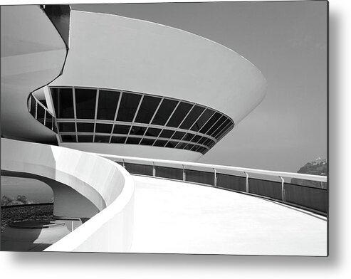Contemporary Arts Museum Metal Print featuring the photograph Contemporary Art Museum, MAC, by Oscar Niemeyer by Alessandra RC