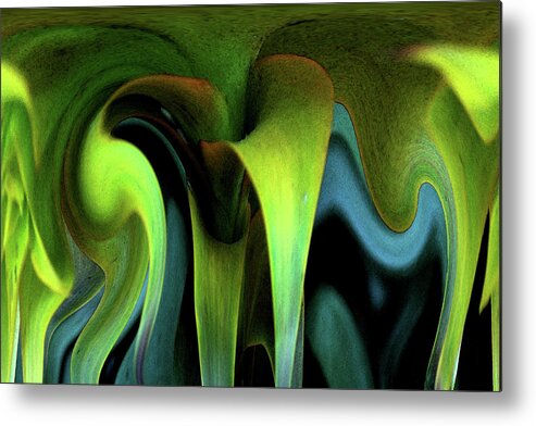 Green Metal Print featuring the photograph Cornflower Abstract No1 by Wayne King