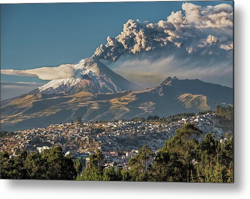 Andes Metal Print featuring the photograph Cotopaxi volcano ash eruption by Henri Leduc