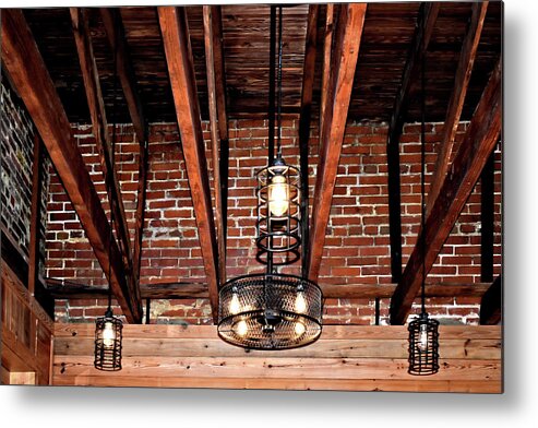 Rafters Metal Print featuring the photograph Country Chic Hotel Ceiling by Kathy K McClellan