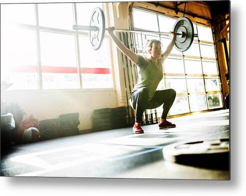 People Metal Print featuring the photograph Cross Training Woman by RyanJLane