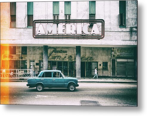 Photography Metal Print featuring the photograph Cuba Fuerte Collection - Teatro America in Havana by Philippe HUGONNARD