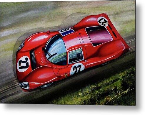 Ferrari Metal Print featuring the painting Curvy Beauty by Simon Read