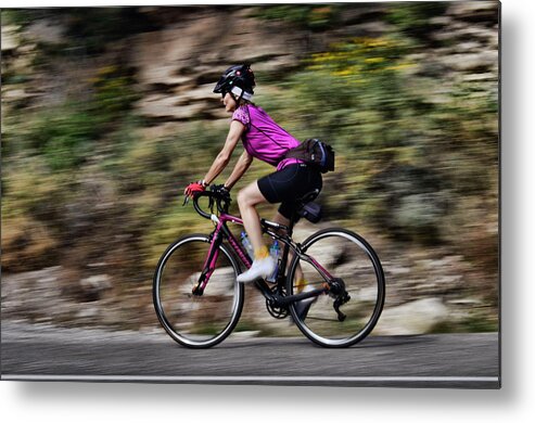 Tijeras Metal Print featuring the photograph Cyclist by Segura Shaw Photography