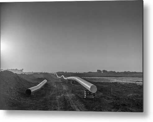 Natural Gas Metal Print featuring the photograph Dakota Access Pipeline Construction by Sinisa Kukic