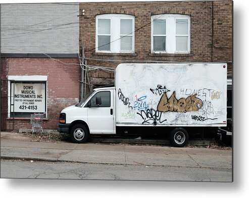 Urban Metal Print featuring the photograph Danforth Truck by Kreddible Trout