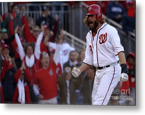 Game Two Metal Print featuring the photograph Daniel Murphy and Jayson Werth by Patrick Smith
