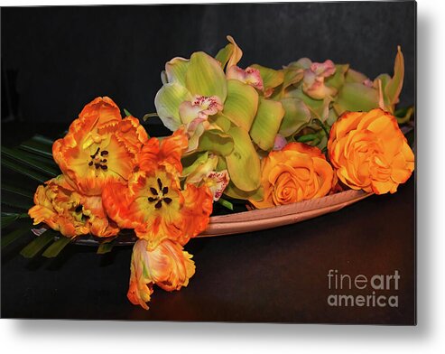 Darwin Metal Print featuring the photograph Darwin Tulips and Friends Still Life by Diana Mary Sharpton