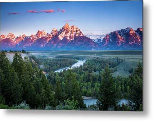 Grand Teton Metal Print featuring the photograph Dawn over the Tetons by Andrew Soundarajan