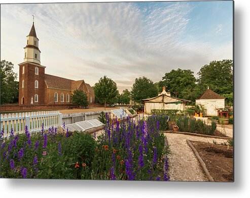 Colonial Williamsburg Metal Print featuring the photograph Day Begins in the Spring on Duke of Gloucester Street by Rachel Morrison