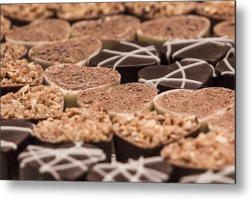 Sugar Metal Print featuring the photograph Delicious chocolate pralines by Azur13