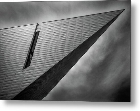 Denver Art Museum Metal Print featuring the photograph Denver Art Museum in Black and White 4 by Kevin Schwalbe
