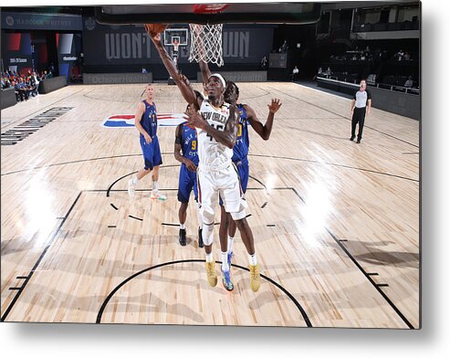 Zylan Cheatham Metal Print featuring the photograph Denver Nuggets v New Orleans Pelicans by Joe Murphy