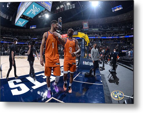 Playoffs Metal Print featuring the photograph Devin Booker and Chris Paul by Bart Young