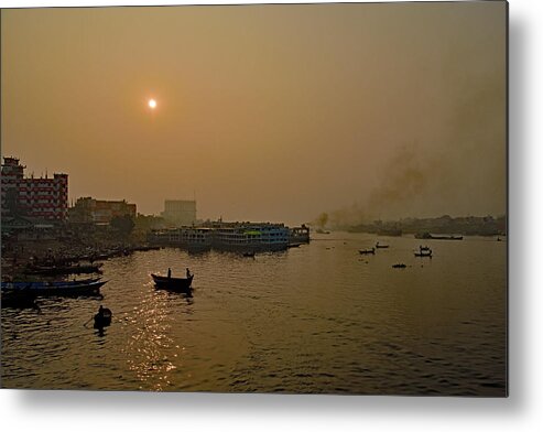 Dhaka Skyline Metal Print featuring the photograph Dhaka Skyline - Buriganga River by Amazing Action Photo Video