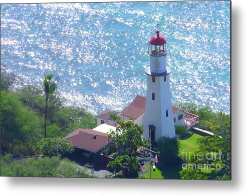 Lighthouse Metal Print featuring the photograph Diamond Head Lighthouse No 1 by Mary Deal