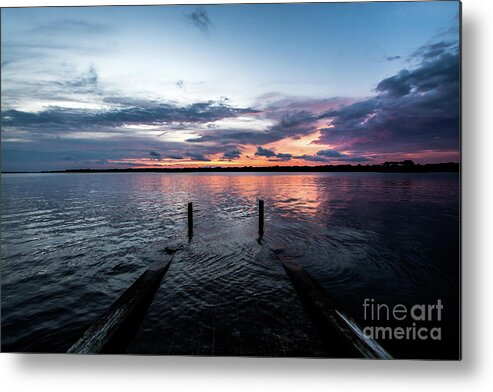 Sunset Metal Print featuring the photograph Dockside Sunset by Beachtown Views