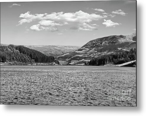 Dove Stone Reservoir Metal Print featuring the photograph Dove Stone Reservoir-Monochrome by Pics By Tony