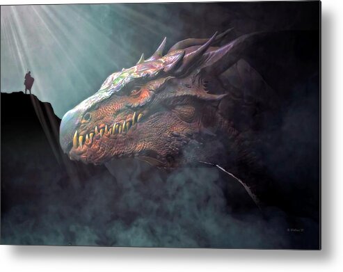 2d Metal Print featuring the digital art Dragon's Lair by Brian Wallace