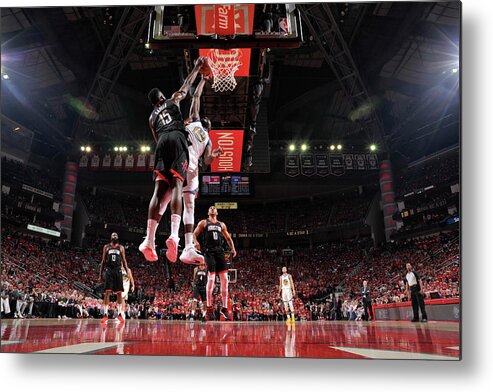 Playoffs Metal Print featuring the photograph Draymond Green and Clint Capela by Bill Baptist