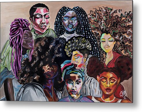 Diversity Metal Print featuring the painting Dream a World by Chiquita Howard-Bostic