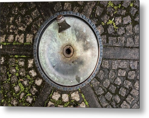 Drinking Fountain Metal Print featuring the photograph Drinking Fountain Top View by Bradford Martin